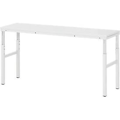 Rau onderstel Serie E, handmatig in hoogte verstelbaar, 22 mm spaanplaat met melamine coating, tot 450 kg, B 1200 x D 900 x H 650-1000 mm, lichtgrijs