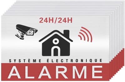 Dailygoods - 24-uurs Elektronische Monitoring Sticker - Veiligheid - 8,5x5,5 cm - Waarschuwing - Binnen en Buiten Gebruik - 10 Stuks