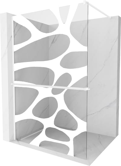 Mexen Kioto+ douchewand met plank Walk-in 70 x 200 , witte golf, wit - 800-070-121-20-97