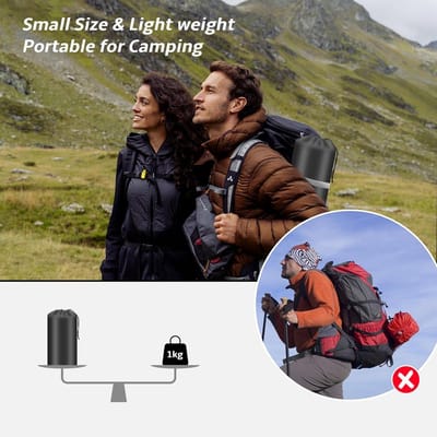 Isomat 12 cm extra dikke zelfopblazend opblaasbare isomat met geïntegreerde voetpomp - compact en licht voor camping, wandelen, reizen en backpacken (zwart)
