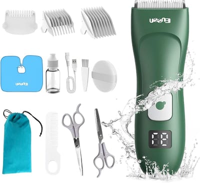 Babyhaarknipper set - Kinderen knippen - Thuis kapsel - Stil en waterdicht - 13 delig - Smaragdgroen