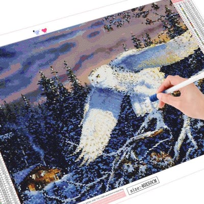 5D diamant broderie hibou Animal pleine perceuse mosaïque à la main diamant Art peinture 20X30CM gray