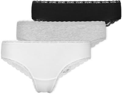 SNOCKS Brazilian Slip met Kant - Dames Ondergoed - Naadloos & Comfortabel - Dames Slips - Dames Onderbroeken - 3 Stuks