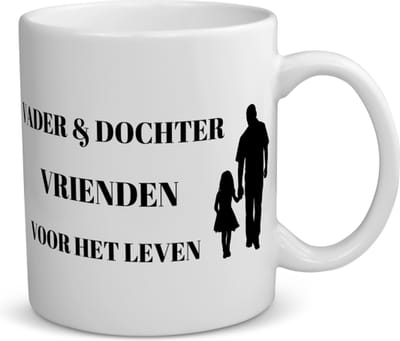 Akyol - vader en dochter vrienden voor het leven koffiemok - theemok - Vriend - vader/dochter - vader cadeautjes - vaderdag - verjaardag - geschenk - kado - vader artikelen - dochter artikelen - dochter verjaardag - 350 ML inhoud