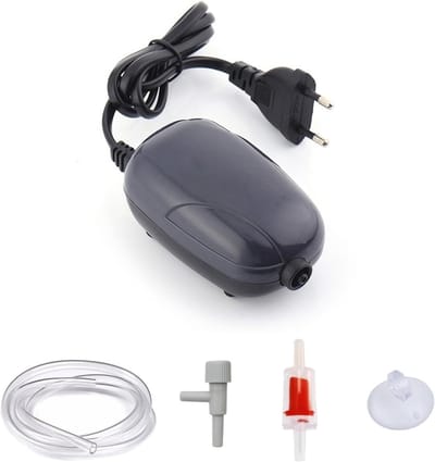 Krachtige 3 W Aquarium Luchtpomp met 1.6 L/min, Stil, Inclusief PVC Slang, Pneumatische Steen en Controleklep voor Optimale Zuurstofvoorziening