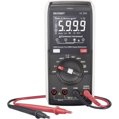 VOLTCRAFT VC292 Multimeter Digitaal LoZ CAT III 600 V Weergave (counts): 6000