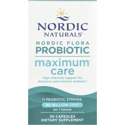 Nordic Naturals, Probiotique Nordic Flora, Soin maximal, 90 milliards d'UFC, 30 capsules