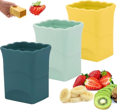 3x Cup Slicer Fruitsnijder - Ideaal voor Aardbeien & Bananen - Handig & Snel