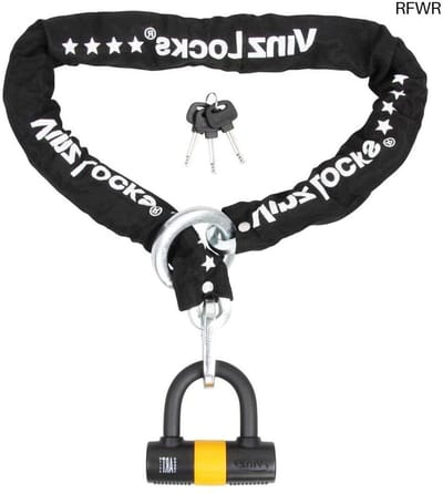 RFWR® Sterk 120 cm Kettingslot van Gehard Staal - Geschikt voor Motoren en Scooters met Hangslot en Ring