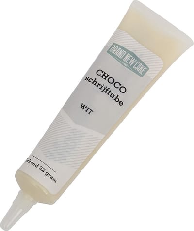 BrandNewCake® Choco Schrijftube 32gr - Wit - Taartdecoratie - Taartversiering