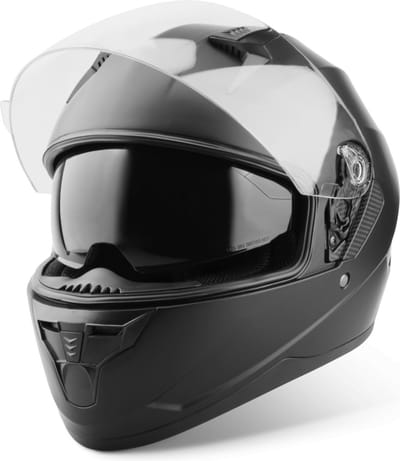 VINZ Kennet Integraalhelm met Zonnevizier - Motorhelm & Scooterhelm & Brommerhelm - Heren & Dames - Mat Zwart - XS