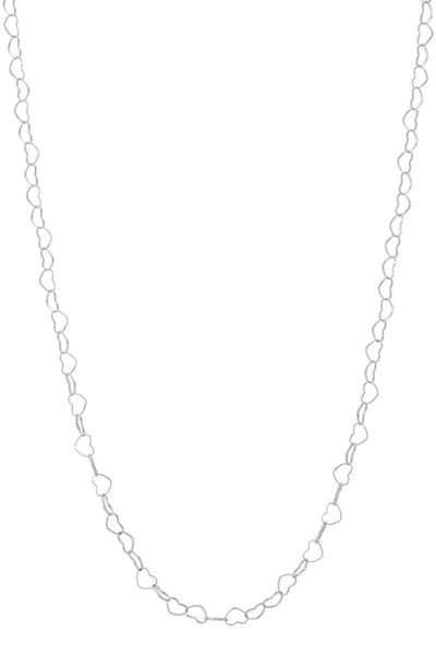 Bijoutheek Collier Lang Hart Schakel Zilver