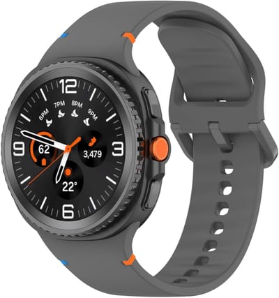 Stravo Siliconen bandje geschikt voor Samsung Galaxy Watch 9 (40/44mm) / Watch 8 (40/44mm) / 8 Classic (46mm) - Outdoor sport Horlogebandje - Donkergrijs