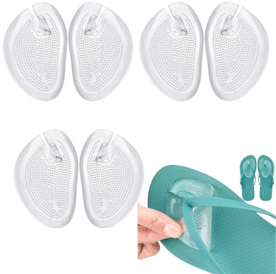 3 paar - Transparante gel voorvoetkussentjes - met gesplitste demping bij de tenen voor schokabsorptie - zachte voetkussentjes - antislip en drukverlagende inlegzolen - 6,6*9,5 cm - voor dagelijks gebruik ter verlichting van voetpijn - transparant