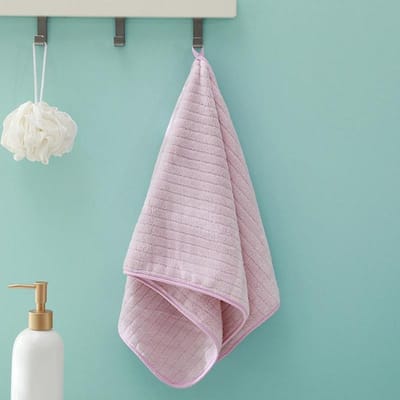 Koraal Fleece Gezichtshanddoeken Gestreept Volwassen Zachte Waslap Absorberende Handdoeken Wastafel Gezichtswasdoek Badkamer Douchehanddoeken 14*29inch 35x75cm