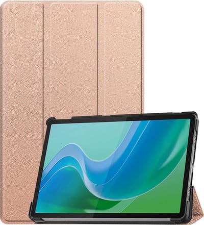 Hoesje Geschikt voor Lenovo Tab M11 (11 inch) - Dun & Stevig - Trifold Bookcase - Hard Cover - Hardcover Book Case - Tablet Hoes - Rosé goud