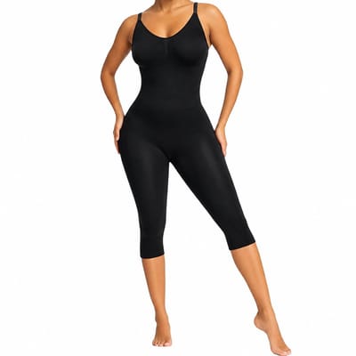 Bodysuit - Maat M - Corrigerende Body - Full body shaper dames - shapewear body - Shapewear Buik - Waist Trainer - Corrigerende Jumpsuit - High waist shaper - Zwart - LOUZIR