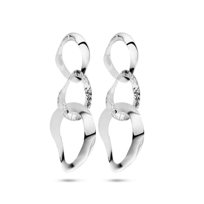 Zilver Gerhodineerd Oorhangers Ovaaltjes Poli/Mat 1334890