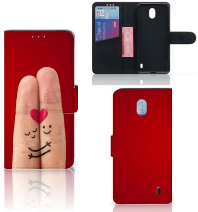 Nokia 1 Plus Wallet Case met Pasjes Liefde - Origineel Romantisch Cadeau