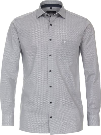 CASA MODA modern fit overhemd - popeline - bruin dessin - Strijkvriendelijk - Boordmaat: 45