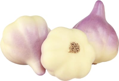 Groentedecoratie knoflook geel paars in het net Ø4,5cm 12 stuks, 12 St