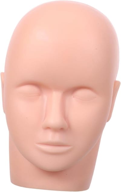 Wimper Oefenset - Mannequin Hoofd Oog - Wimperverlenging Trainen - Gedetailleerde Wimpers - 24.50X15.00X12.00CM - Roze