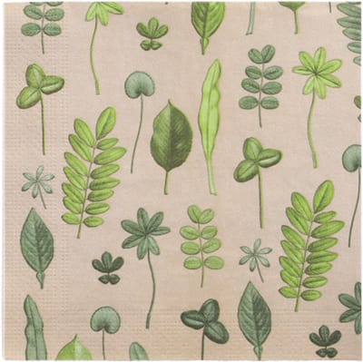 10x 20 Servetten 3-laags 1/4 vouw 33 cm x 33 cm Botanical Fantasy