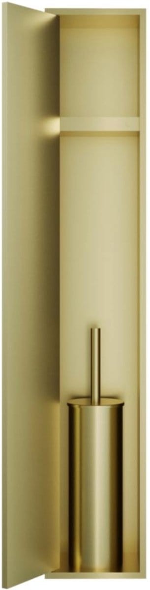 Hotbath &More PH60B inbouwnis en toiletborstelhouder 16x60x12,6cm geborsteld messing PVD