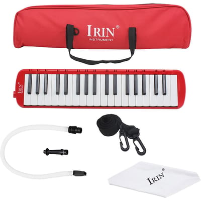 37 touches de piano Melodica Pianica, instrument de musique avec sac de transport pour étudiants débutants et enfants 37 keys rouge