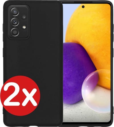 Hoesje - 2 Stuks - Geschikt voor Samsung Galaxy A72 - Sterk & Shockproof - Telefoonhoes - Back Cover - Case Siliconen - Telefoon Hoes - Zwart