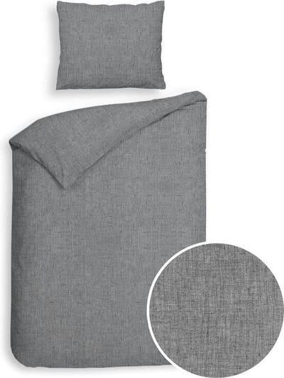 Heckett & Lane Franela - Flanel - Dekbedovertrek - Eenpersoons - 140x200/220 cm - Dark Grey