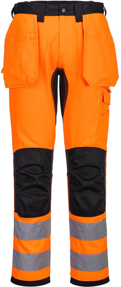 Portwest WX2 Eco Hi-Vis broek met Holsterzakken CD889 - Oranje/Zwart - 28