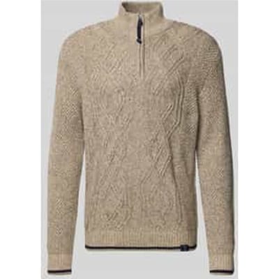 Lerros Trui Gebreide Trui Met Kabelpatroon En Colkraag 2595427 125 Tender Beige Mannen Maat - XXL