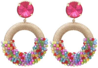 Oorbellen - ringen - accessoire - multicolor - goudkleurig - glaskralen - vrolijk - zomer - hip - tijdloos - vrouwen - dames - cadeau - feest