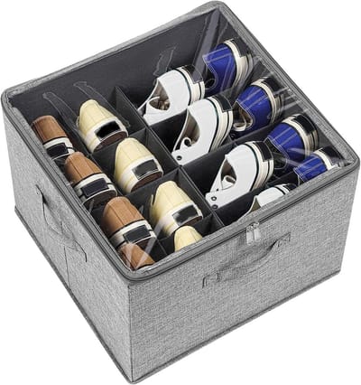 Stoffen lade - Opbergbox - Schoenen opbergen - Verstelbare verdelers - 44.5 cm - Grijs