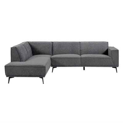 Tower Living Hoekbank Leeds 2,5 zits ottoman Links - Stof City 464 Black Blue