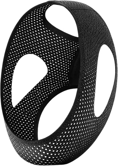 Kinband van spandex netstof, aangenaam hulpmiddel voor een rustigere slaap (zwart)