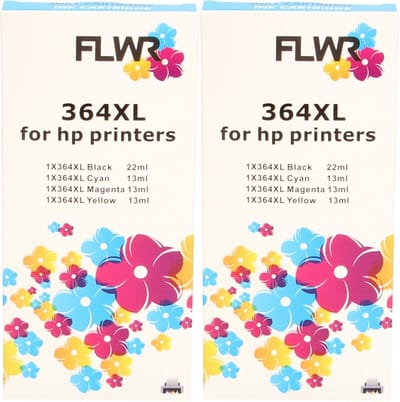 FLWR - Inktcartridge / 364XL multipack X2 / Zwart en Kleur - geschikt voor HP