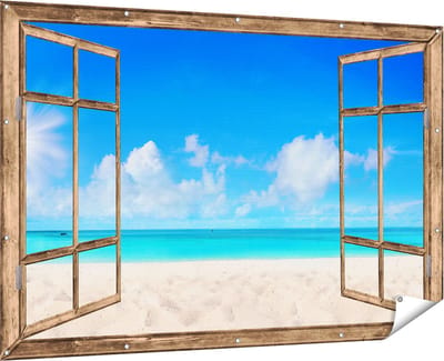 Gards Tuinposter Leeuw en Leeuwin - Kleur - 90x60 cm - Tuindoek - Tuindecoratie - Wanddecoratie buiten - Tuinschilderij