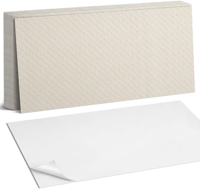 Coloray Plaktegels - Visgraatpatroon Zelfklevende Wandtegels - 40 cm x 20 cm - Beige Plaktegels - 10 stuks - Rechthoek PVC Tegels - Plaktegels Badkamer - Vloertegels Zelfklevend - Vinyltegels Vloer Zelfklevend - Portugese Tegels