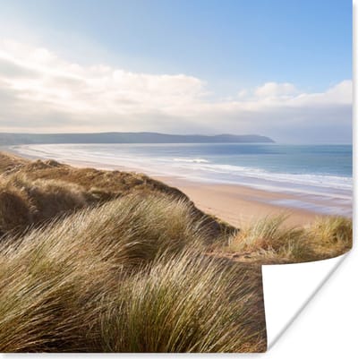 Poster Duin - Strand - Water - 100x100 cm XXL