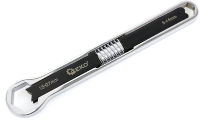 GEKO Dubbelzijdige universele sleutel - CrV staal - Verstelbaar 5-27 mm - 237 mm lang