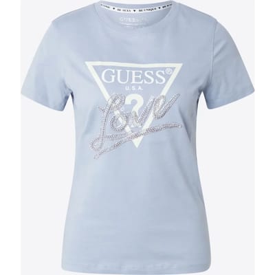 GUESS Cn Ss Love Triangle Nimbus Blue Taglia: M | Maglie Sportivi Outlet | Donna | Blu