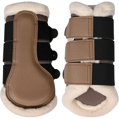 Gesloten peesbeschermers voor paard met bont HKM Comfort Premium Mesh