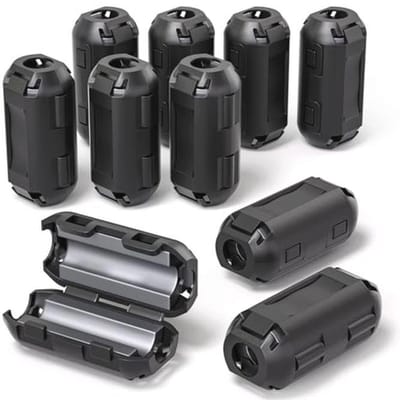 10pcs Ferrite Ring Core Black Clip-on Ferrite Core EMI Noise Reducer Cable Clip with 7mm Inner Diameter for USB Cords - ShopVlot