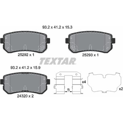 Remblokset TEXTAR 2529201, achter