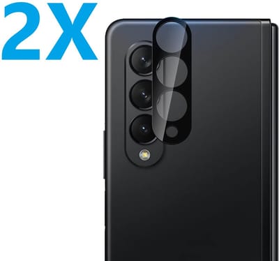 Camera lens Protector 2x Geschikt voor: Samsung Galaxy Z Fold 4 - screen protector - glas - bescherm je camera - beschermglas - Zwart