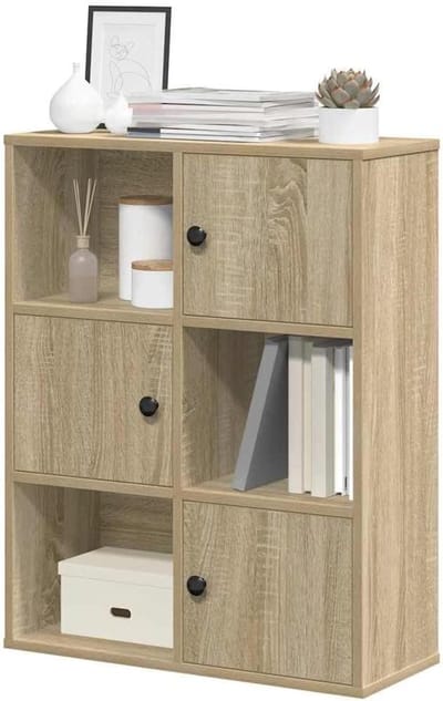 Boekenrek - Opbergkast - Boeken Opbergen - Flexibele Deur - 60 x 76.5 cm - Sonoma Eiken