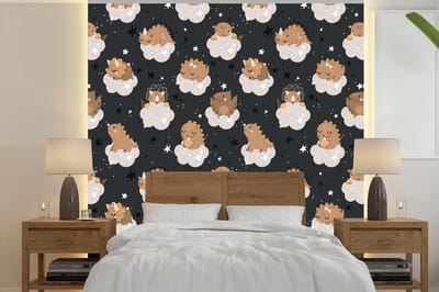 Behang - Fotobehang Patroon - Jongens - Dino - Kinderen - Breedte 240 cm x hoogte 240 cm