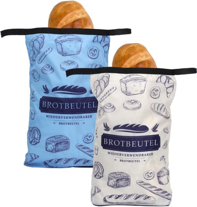 Dailygoody - Herbruikbare Broodzakken - Duurzaam - 2 Stuks - Machinewasbaar - Voedselveilig - Voor Brood en Baguettes - 305 x 430 mm